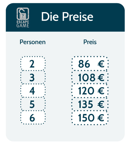 Escapegame Leipzig - Preisliste